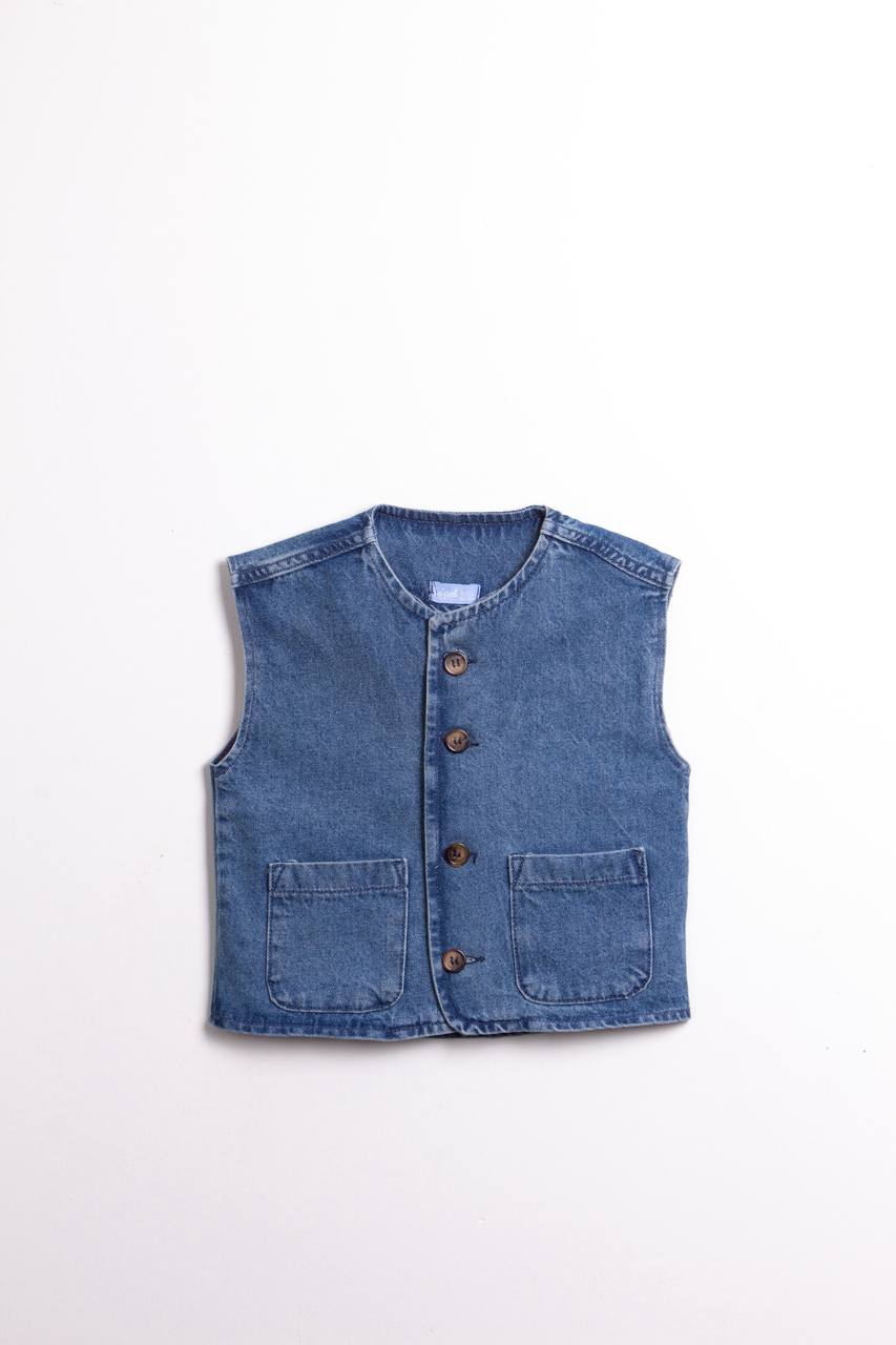 Oversize Kot Mavi Yelek
