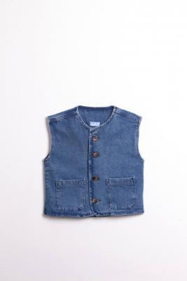 Oversize Kot Mavi Yelek